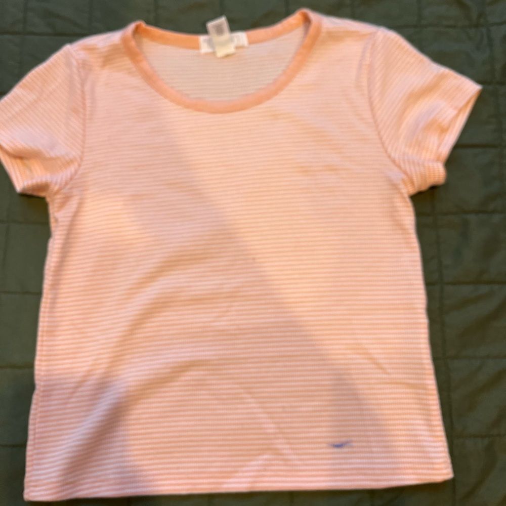 Pink striped crop top